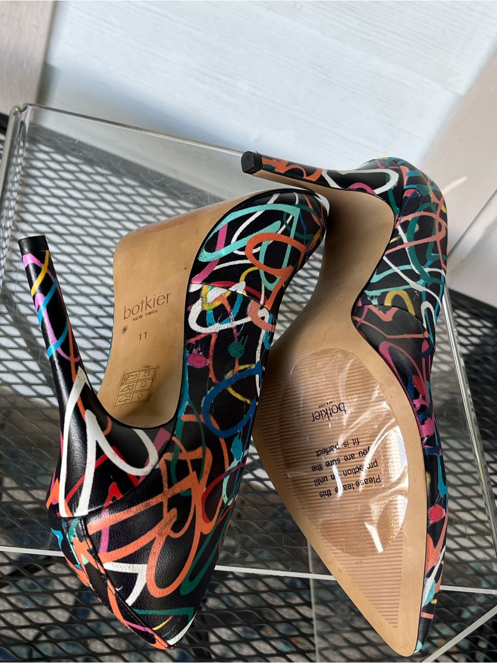 Botkier Multicolor Graffiti Pointed Toe Stiletto Pumps - Picture 7 of 8